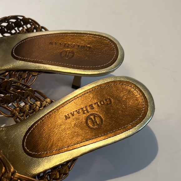 Cole Haan Gold Kitten Heels Sandals‎ Size 8 - Picture 5 of 10